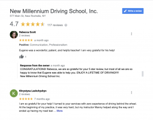 New Millennium Driving School Reviews