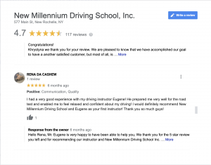 New Millennium Driving School Reviews